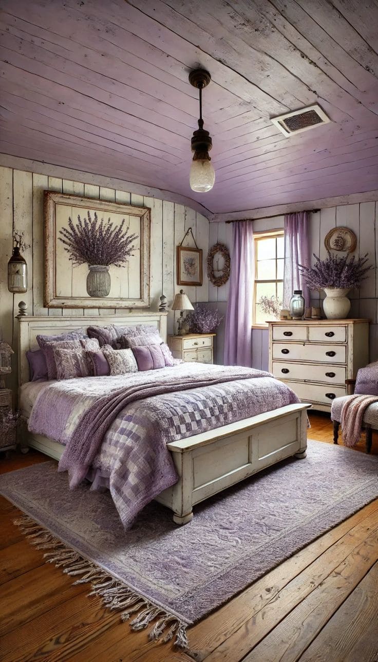 Rustic Lavender Haven with Vintage Charm