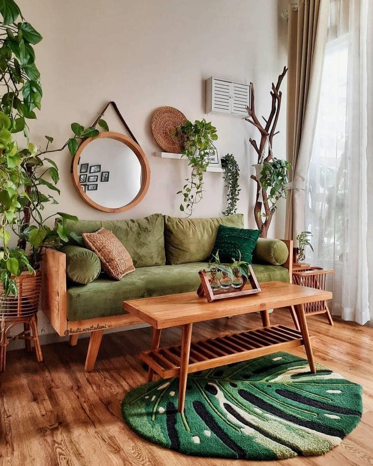 Serene Greenery-Inspired Living Space