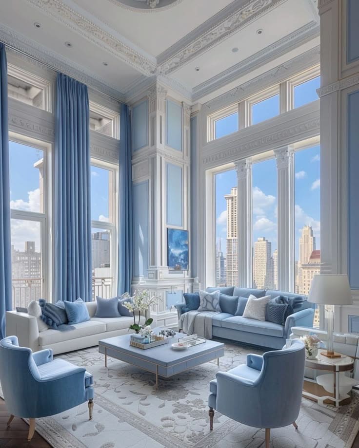 Sky Blue Living Room Elegance