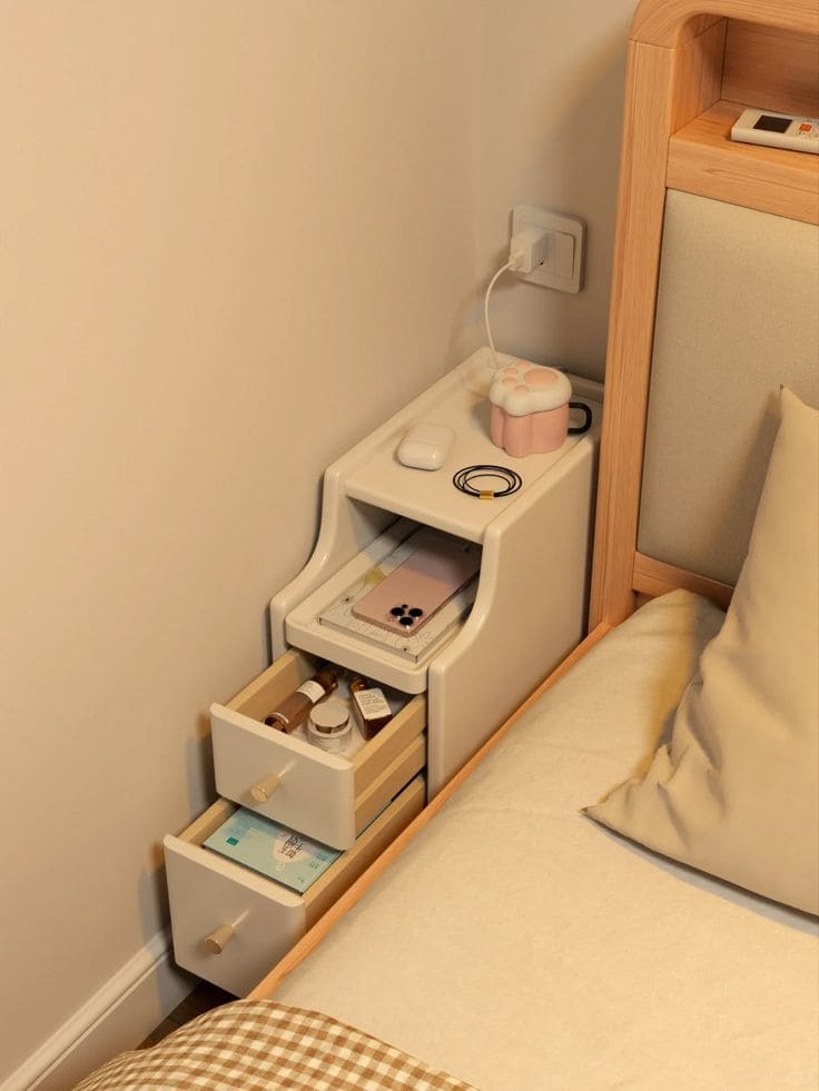 Space-Saving Bedside Drawer Organizer