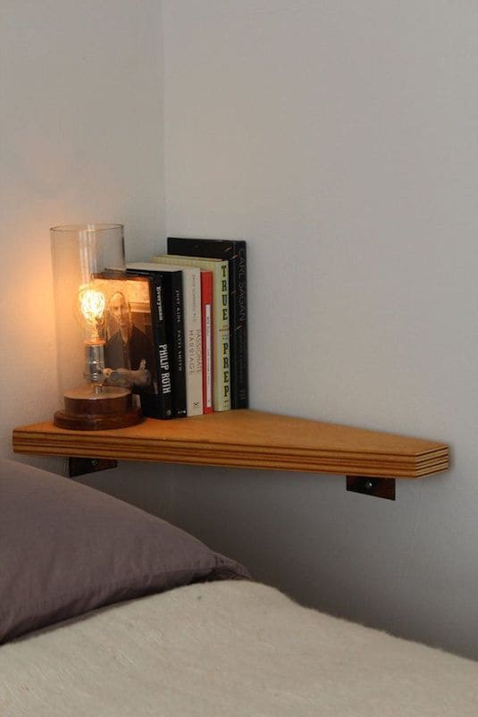 Space-Saving Corner Shelf Nightstand