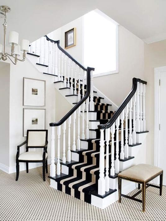 Striking Black and White Staircase