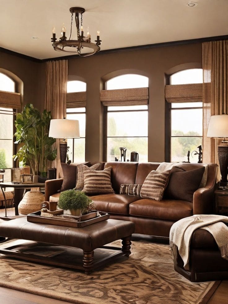 Timeless Elegant Brown Living Room Retreat