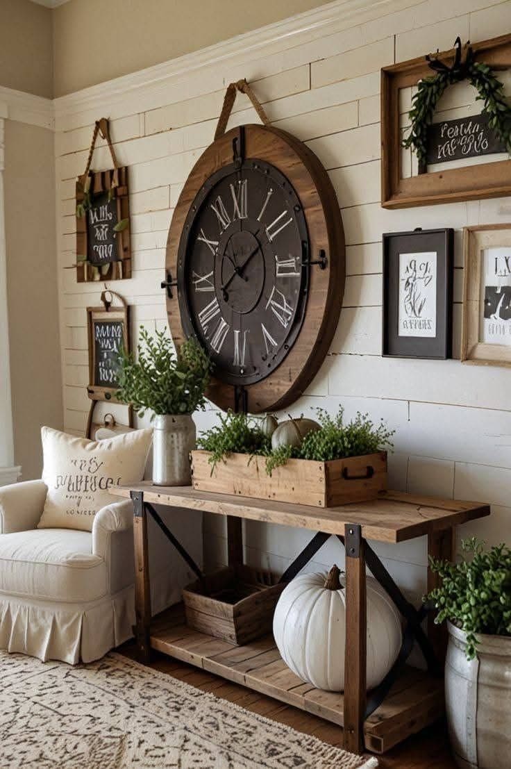 Timeless Farmhouse Charm with Rustic Wall Accents