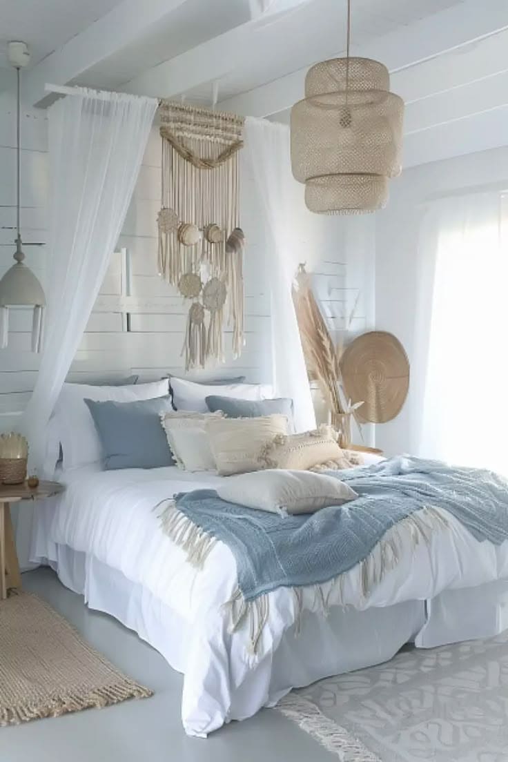 Tranquil Coastal Escape with Boho Elegance