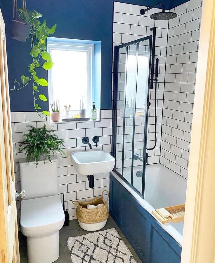 Bold Navy Tiny Bath Sanctuary