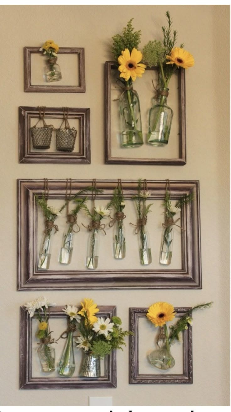 Charming Bottle Flower Frame Display