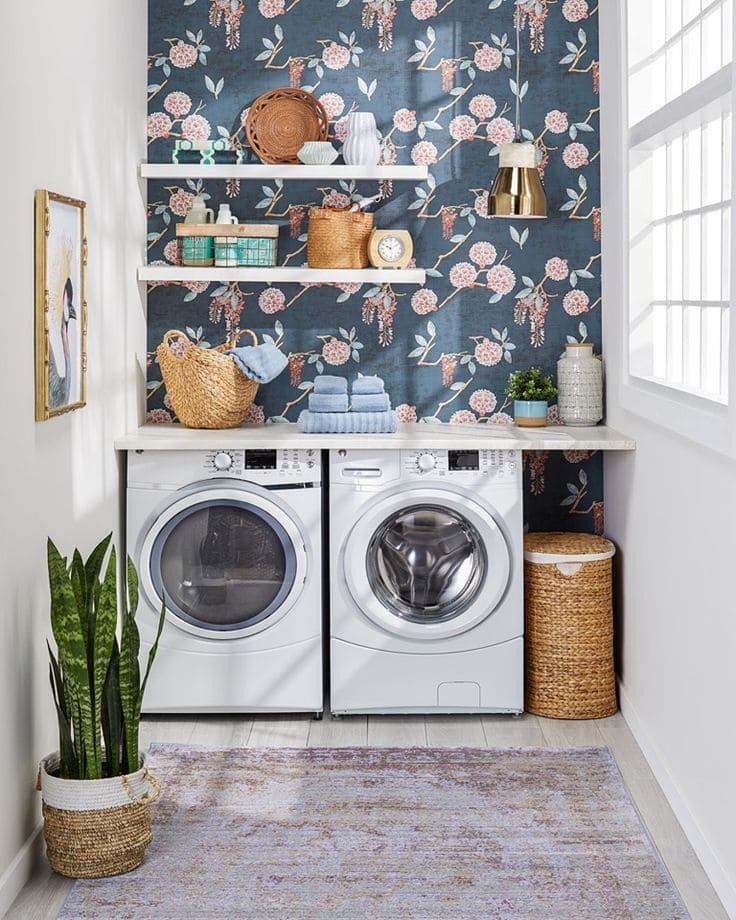 Charming Floral Oasis Laundry Room