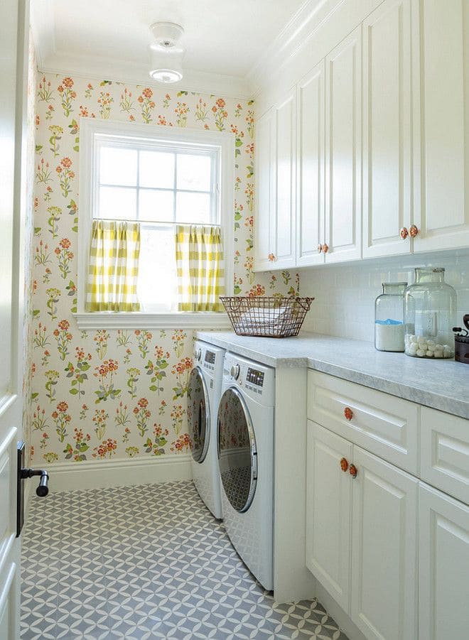 Cheerful Floral Escape Laundry Room