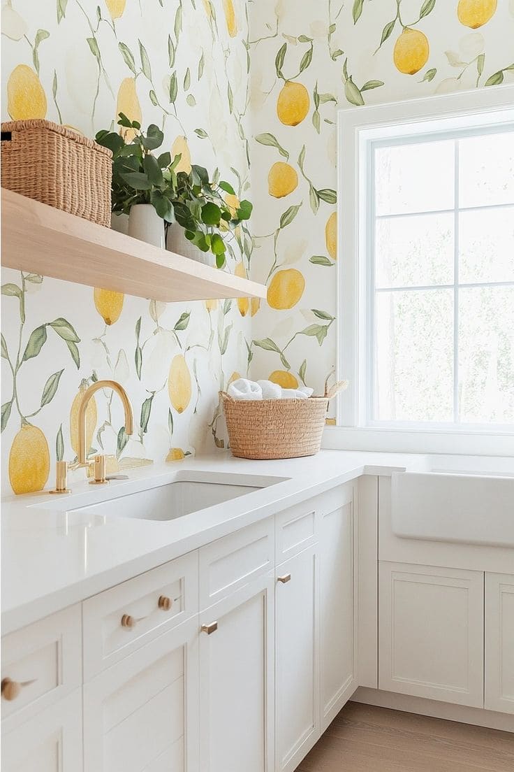 Cheerful Lemon Bliss Laundry Room