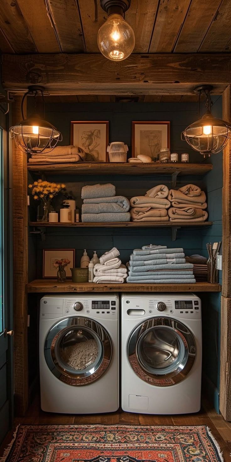 Cozy Vintage Laundry Nook