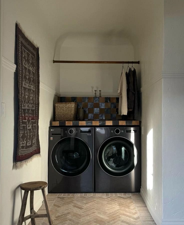 Eclectic Cozy Laundry Alcove