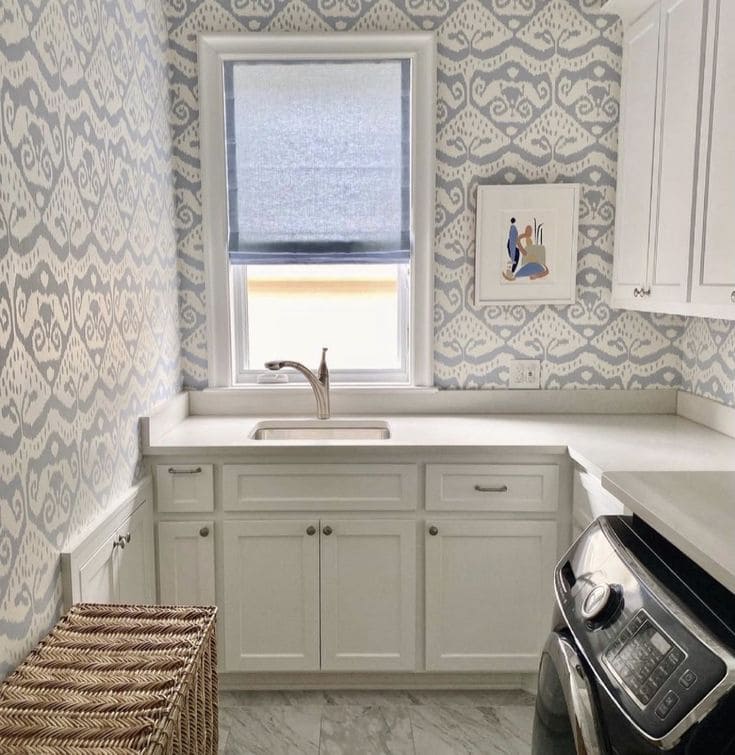 Elegant Peacock Splendor Laundry Room