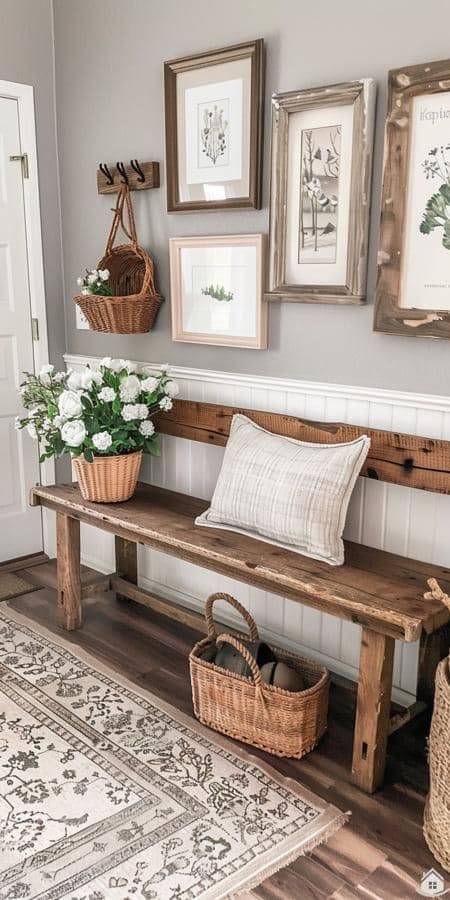 Elegant Woodland Farmhouse Entryway Retreat