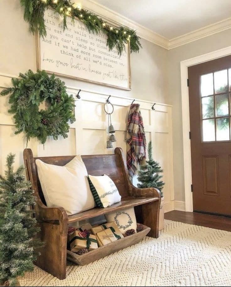 Festive Holiday Farmhouse Entryway Glow