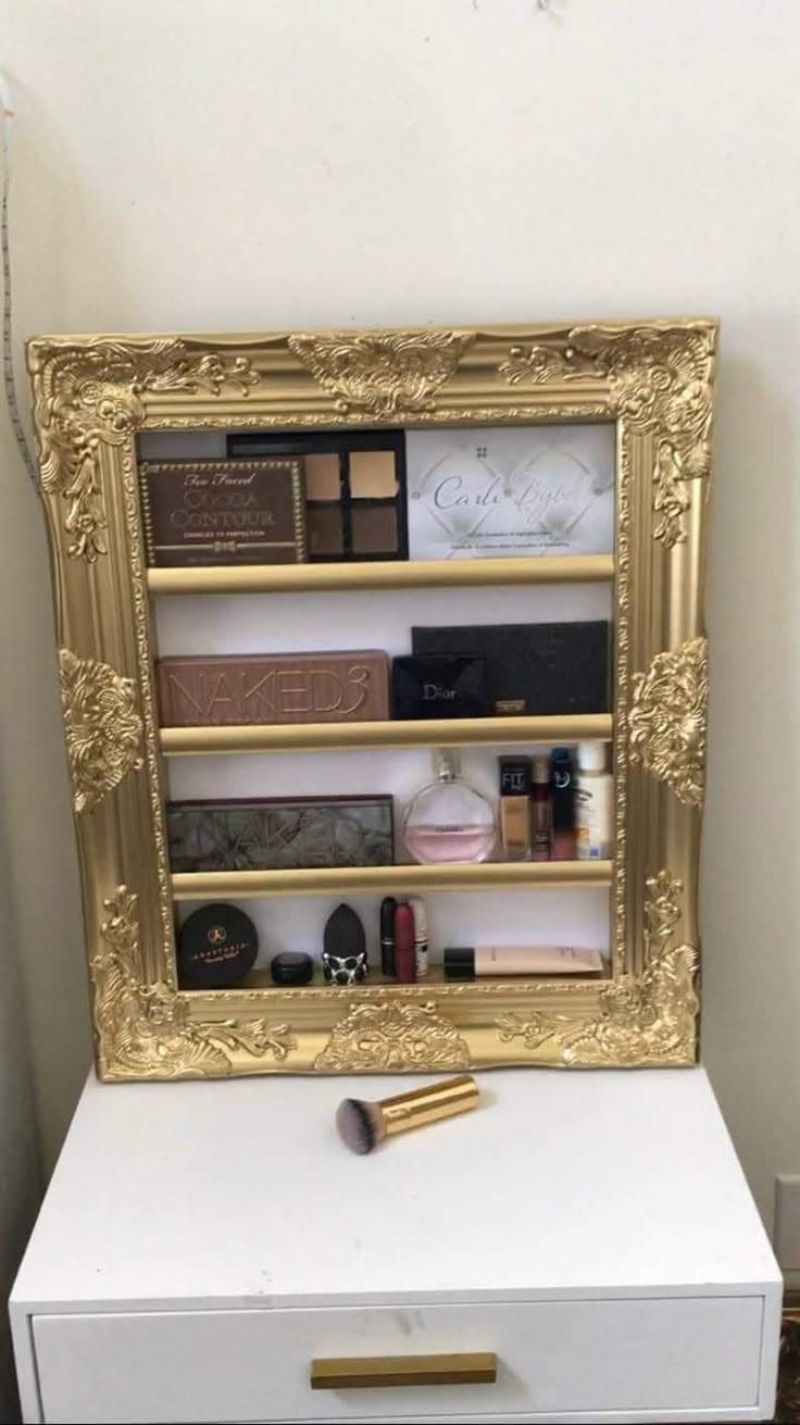 Glamorous Makeup Organizer Frame Shelf