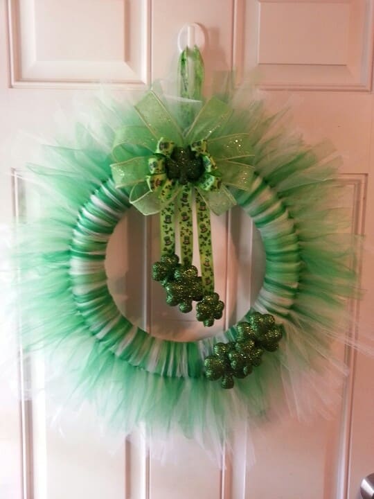 Lively DIY St. Patricks Day Wreath with Tulle