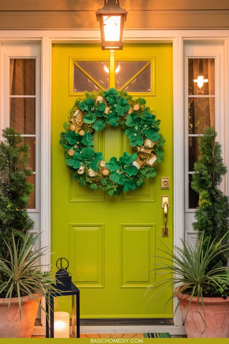 Lush DIY St. Patricks Day Wreath Splendor with Gold Accents