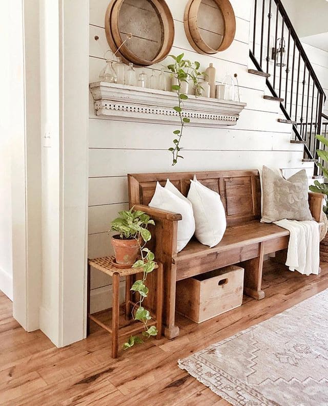 Lush Greenery Entryway Bench Retreat