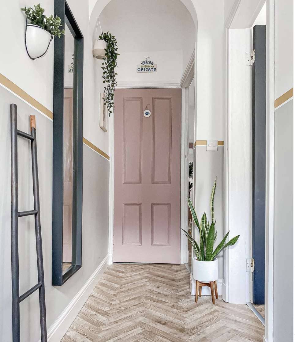 Minimalist Pink Door Entryway Glow