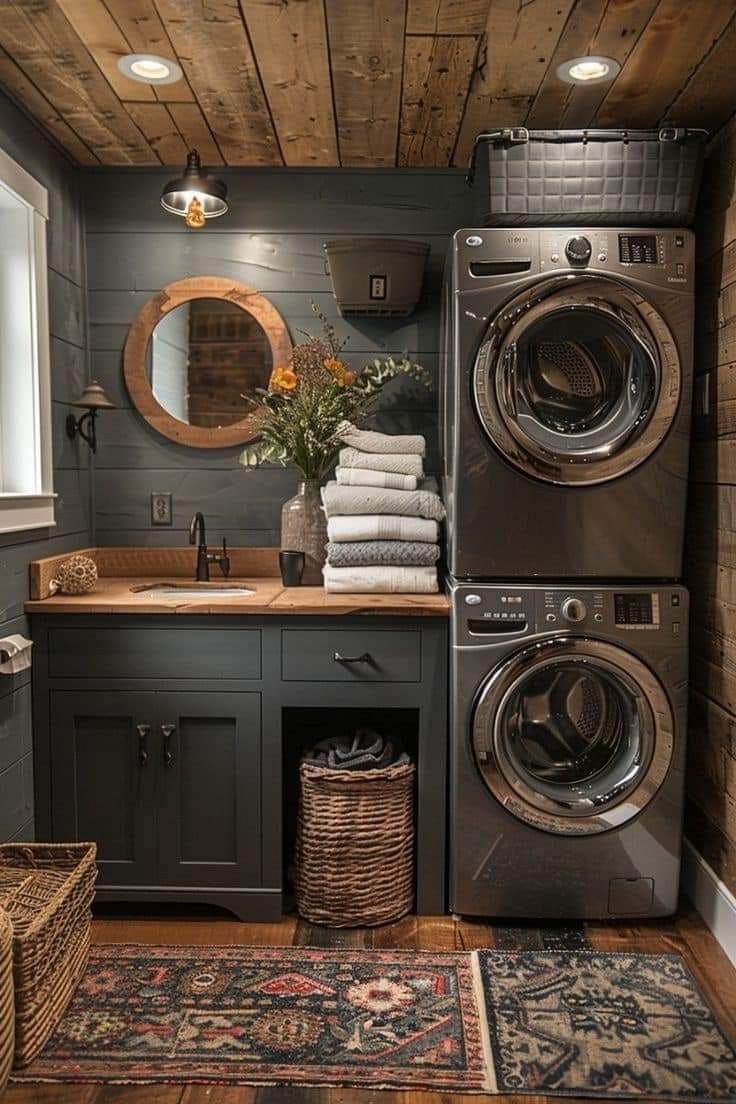 Moody Rustic Laundry Retreat