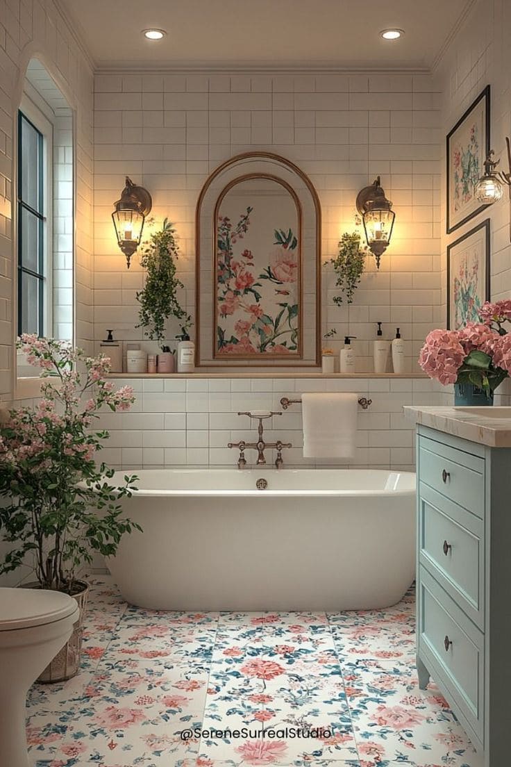 Romantic Floral Tiny Bath Haven