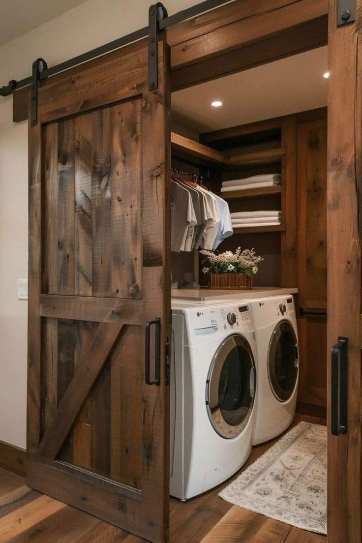 Rustic Barn Door Laundry Haven