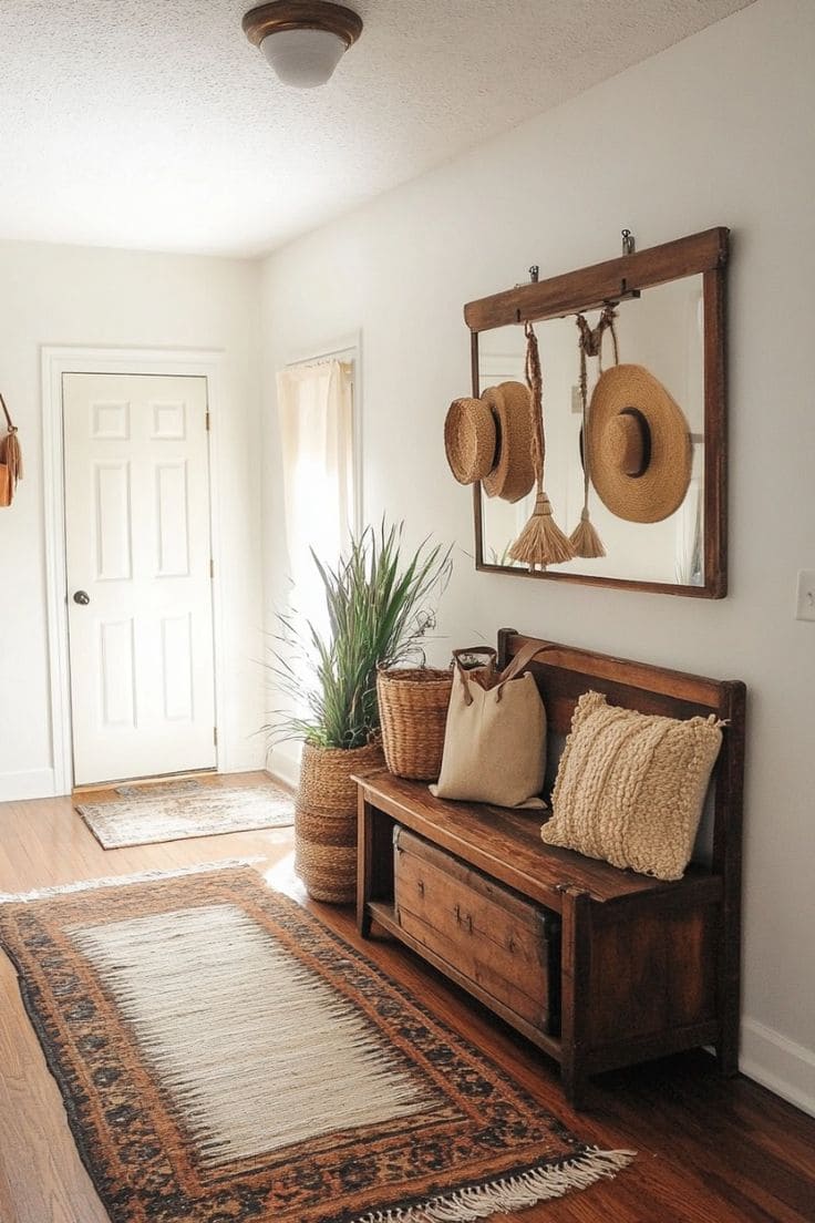 Rustic Boho Entryway Bench Retreat