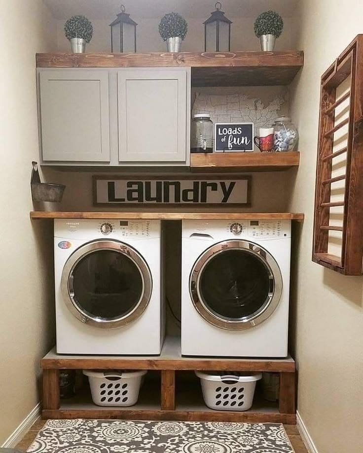 Rustic Elegant Laundry Nook