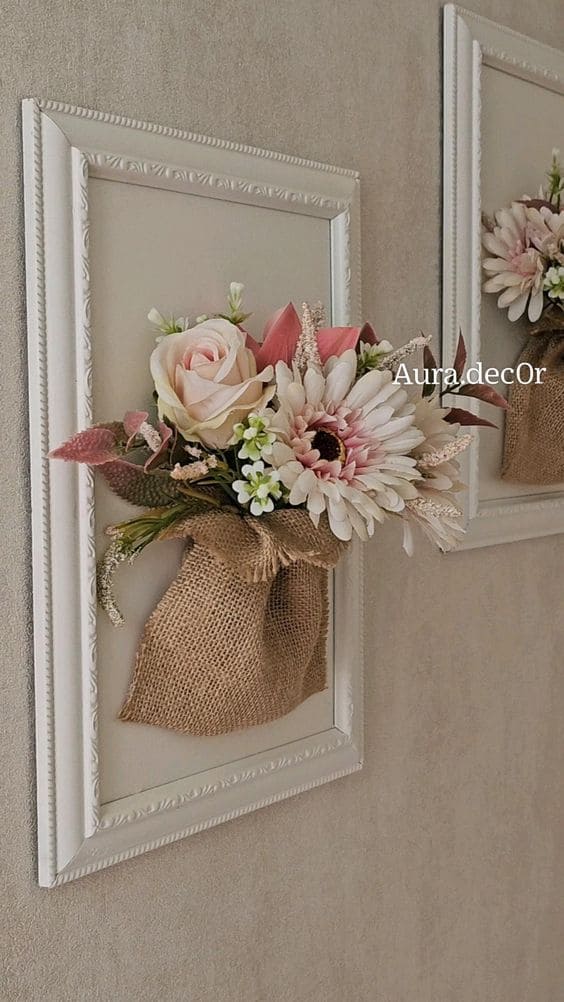 Rustic Floral Frame Wall Bouquet