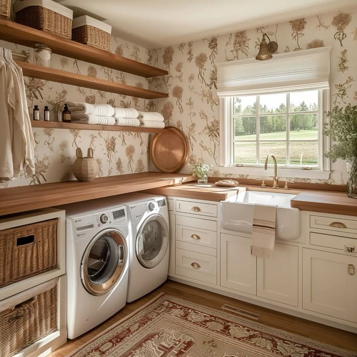 Serene Botanical Escape Laundry Room