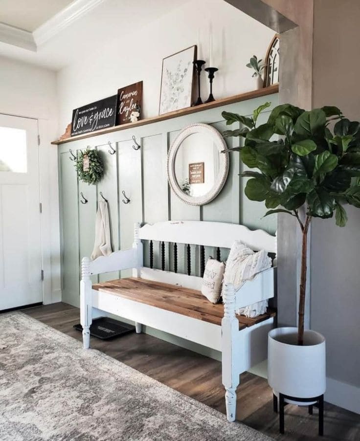 Serene Minimalist Entryway Bench Oasis