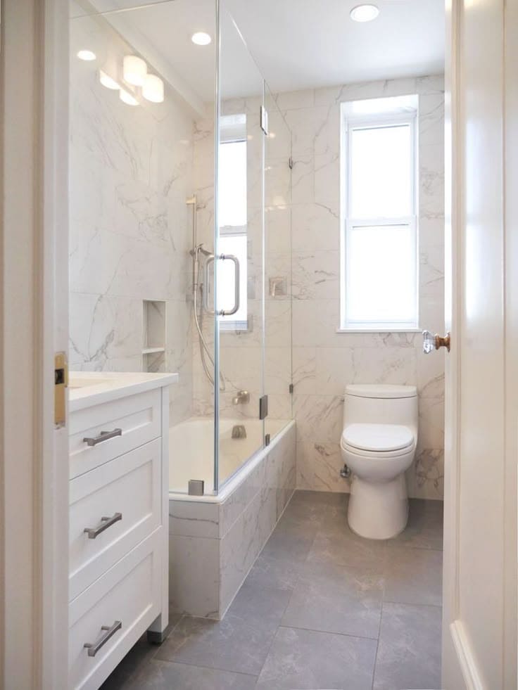 Sleek Marble Tiny Bath Retreat
