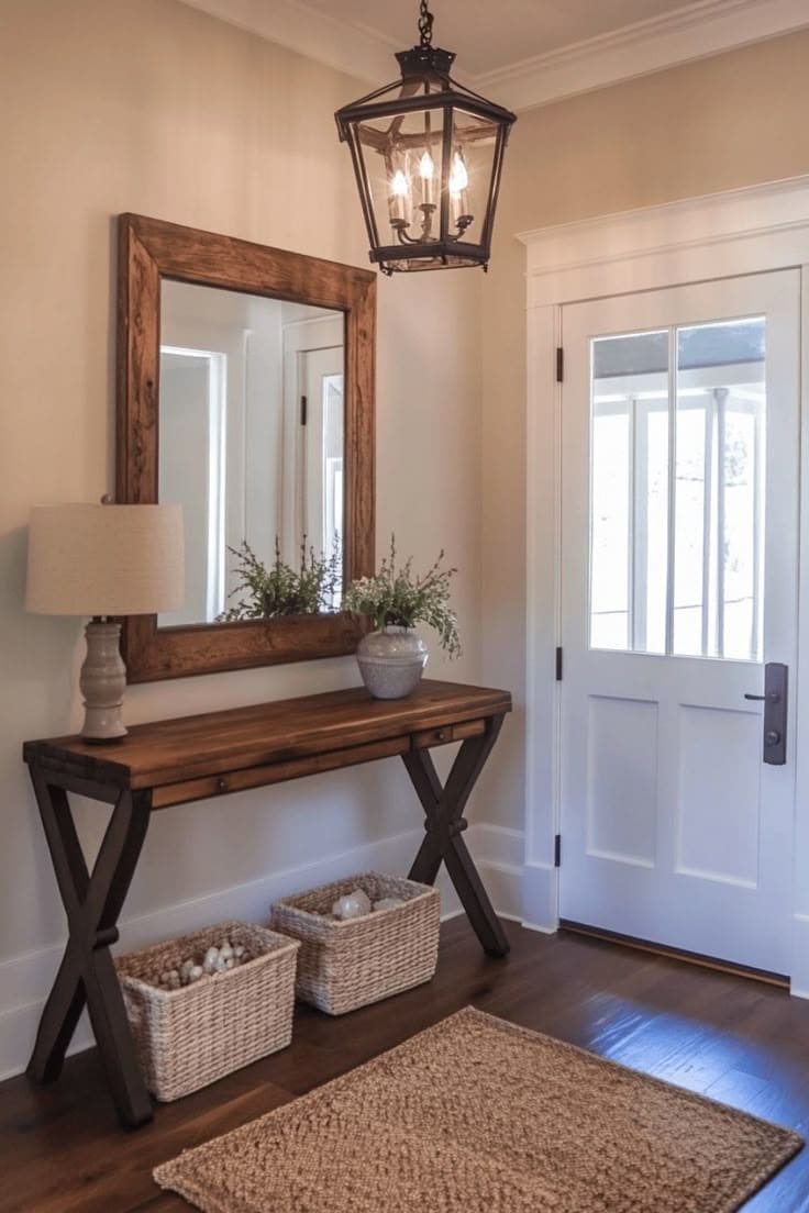 Timeless Farmhouse Mirror Nook with Natural Beauty