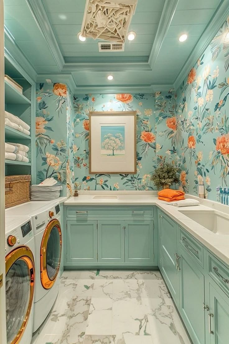 Tropical Jungle Laundry Room