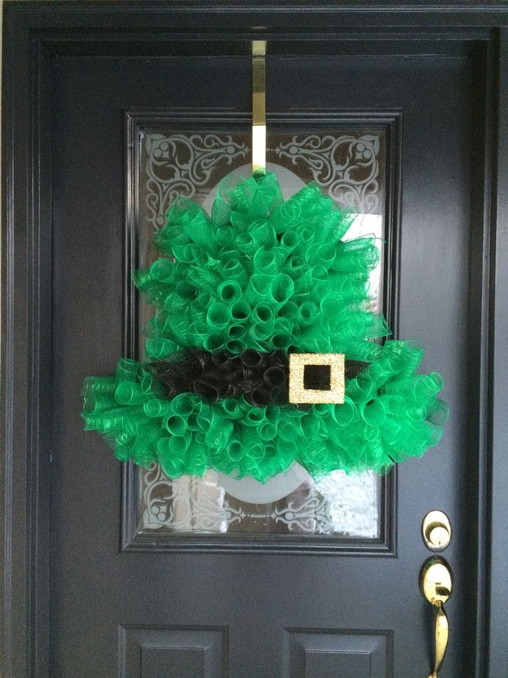 Vibrant DIY St. Patricks Day Wreath with Mesh