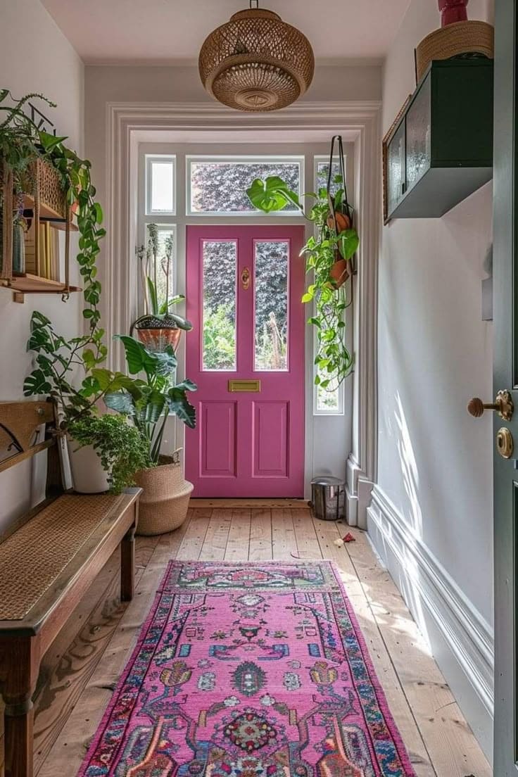 Vibrant Pink Door Entryway Delight