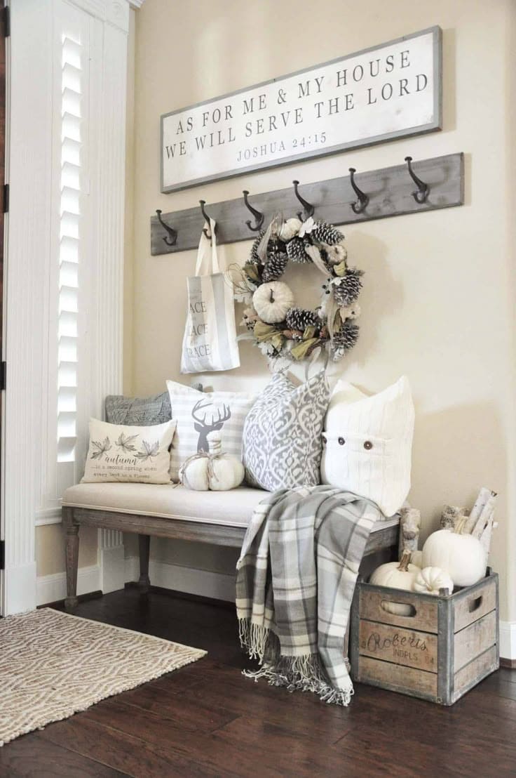 Warm Autumnal Entryway Bench Haven