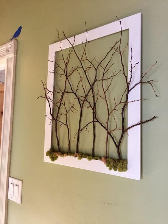 Whimsical Bare Branch Frame Scene