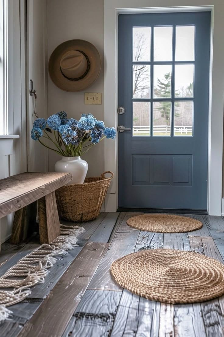 Whimsical Blue Floral Entryway Joy