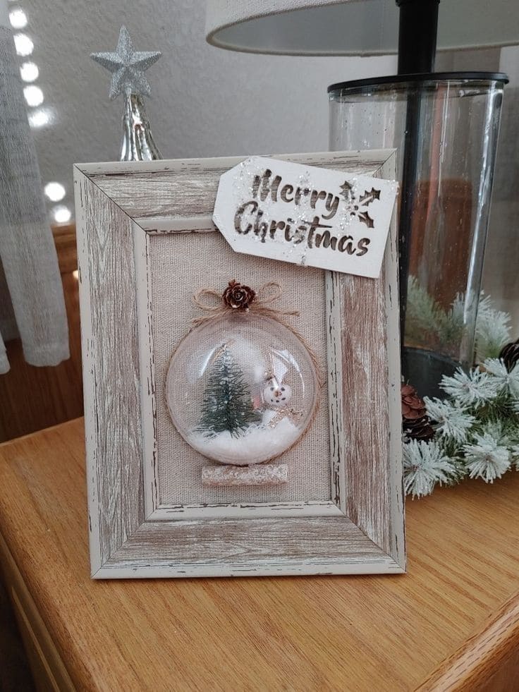 Whimsical Snow Globe Frame Decor