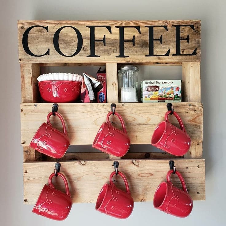Bold Pallet Coffee Station Shelf