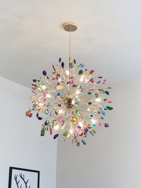 Colorful Crystal Burst Statement Chandelier
