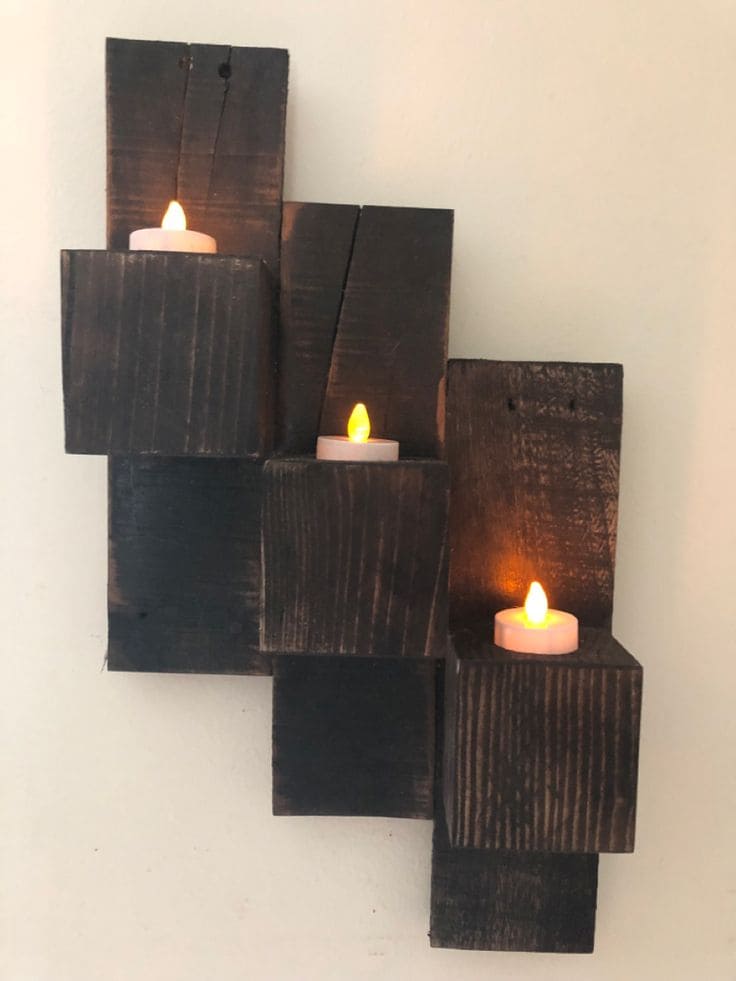 Modern Geometric Pallet Candle Holder