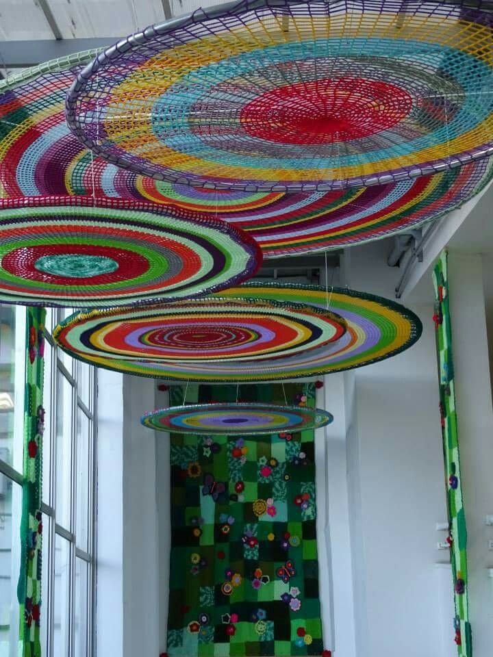 Oversized Crochet Mandalas for Ceiling Drama