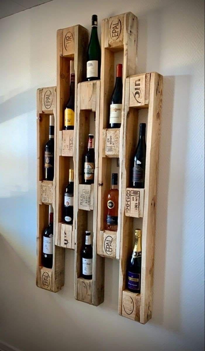 Sleek Pallet Vertical Wine Rack