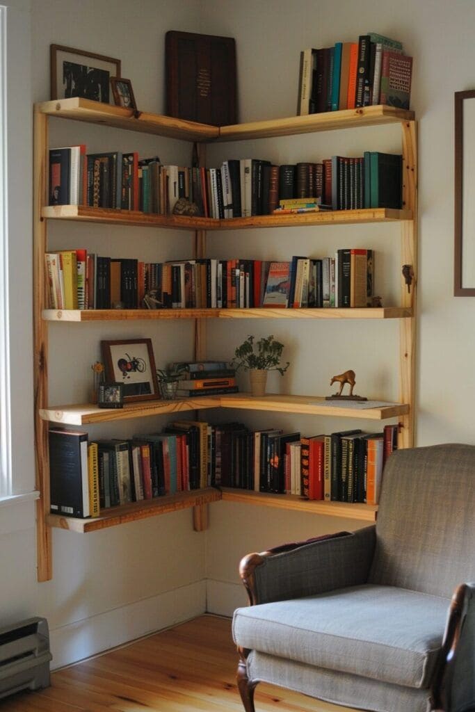 Snug Pallet Corner Bookshelf