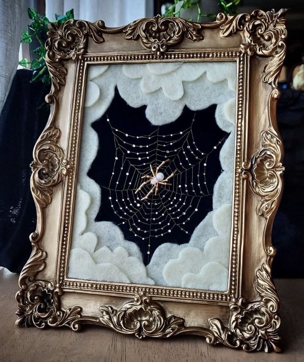 Celestial Spider Web in a Golden Frame