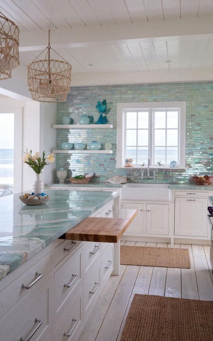 Coastal Glass Glow Backsplash