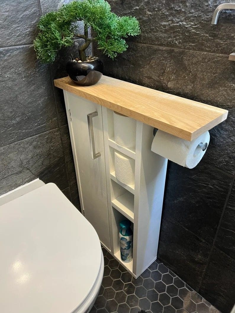 Compact Freestanding Toilet Organizer